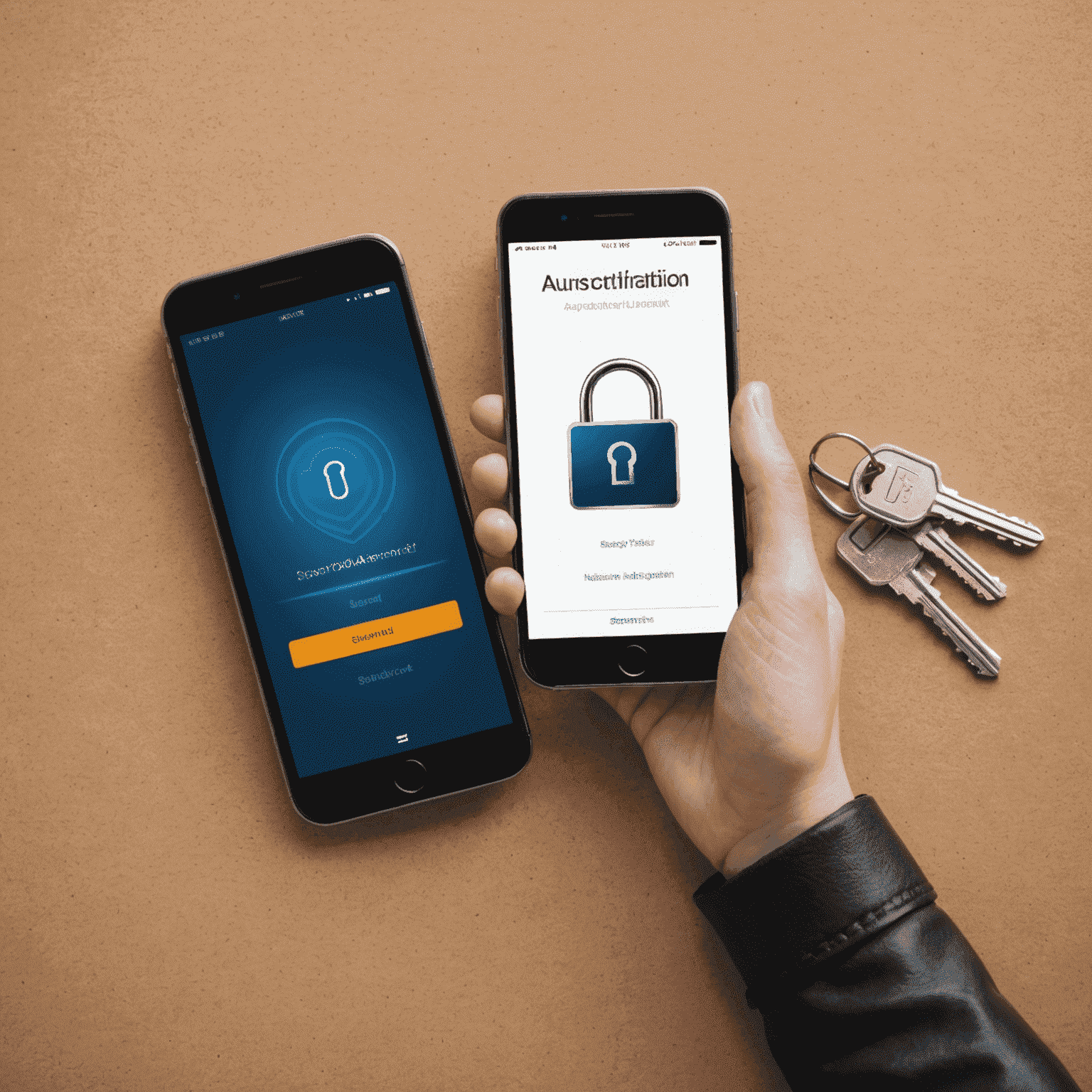 A visual representation of two-factor authentication with a smartphone and a security key