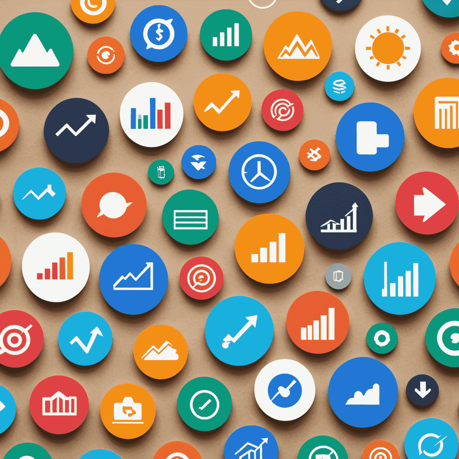 Collage of popular mobile app icons with graphs showing rising trends in the background