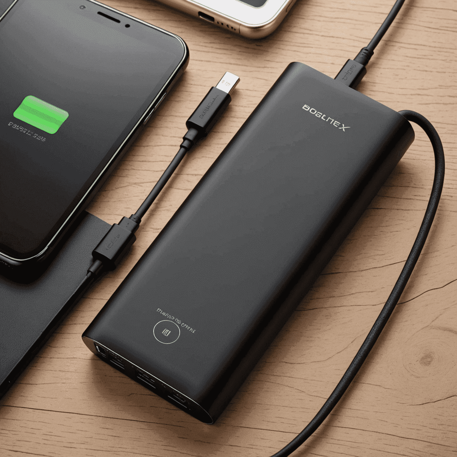 Sleek and portable power bank with high capacity in black color